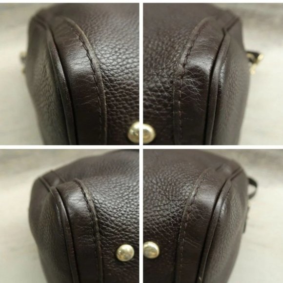 100% Authentic Gucci Boston Brown Leather Satchel Bag - Picture 6 of 12